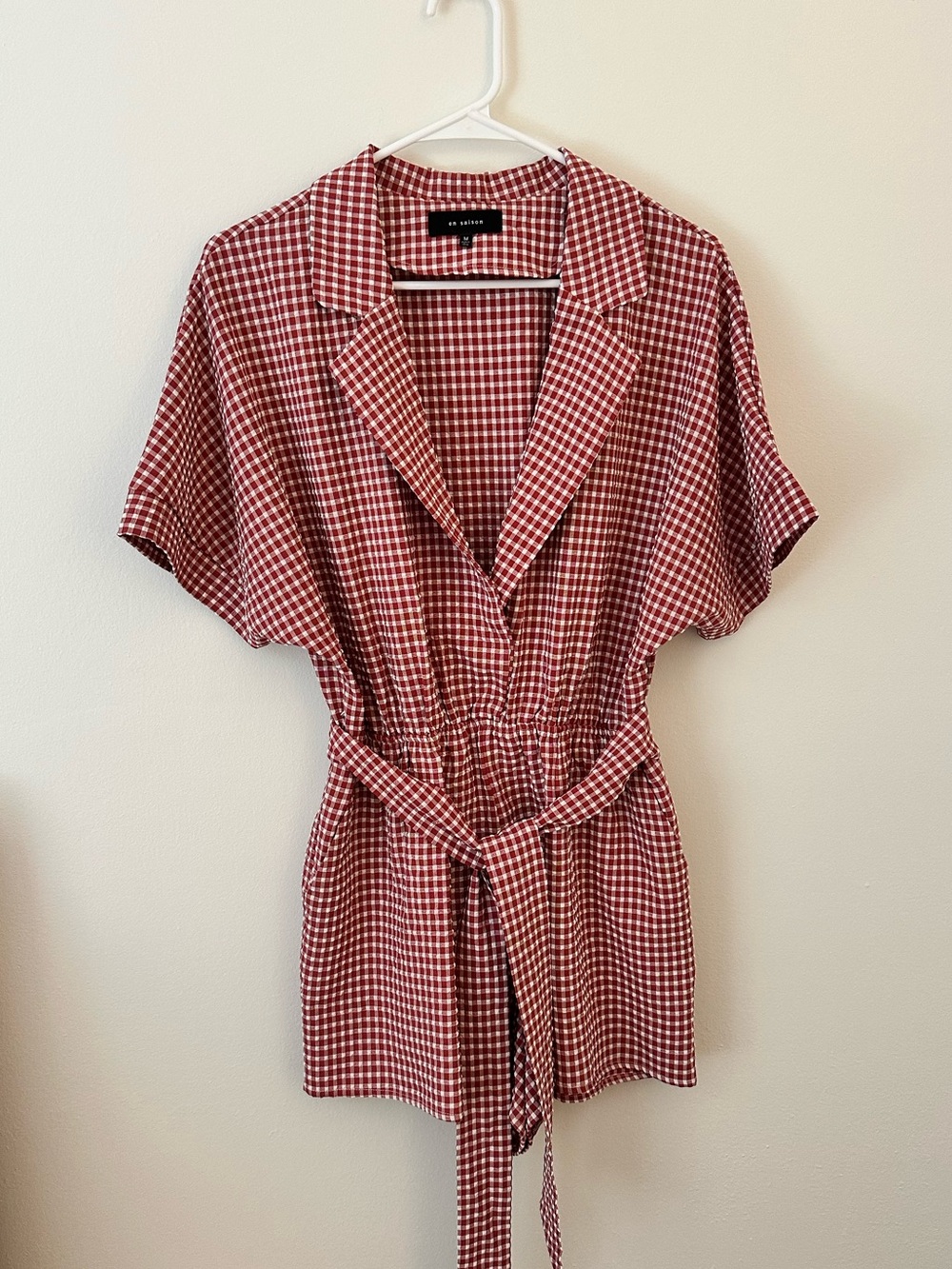 En Saison Red and White Gingham Men's Shirt